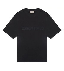 Essentials Black Tee Front Logo