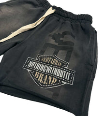 Vertabrae Black Double Emblem Shorts